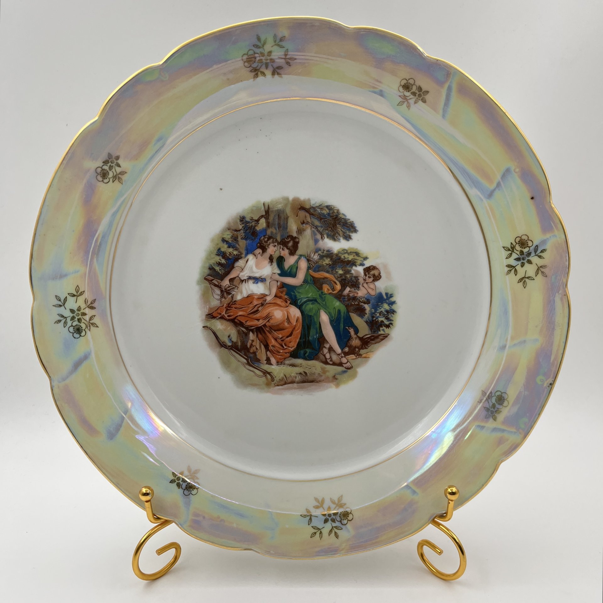 Блюдо "Мадонна", фарфор, деколь, люстр, золочение, Kahla, ГДР, 1967-1987 гг.