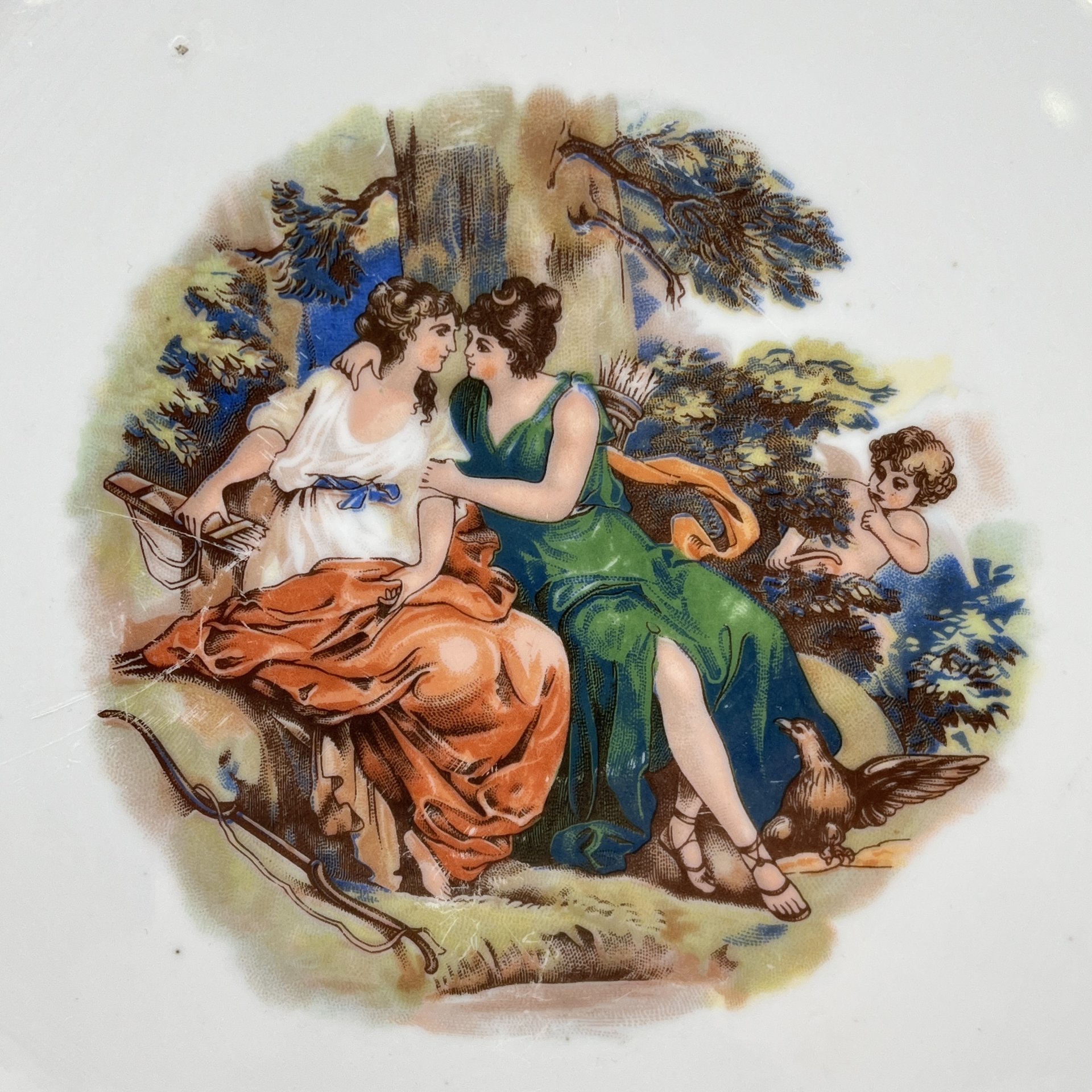 Блюдо "Мадонна", фарфор, деколь, люстр, золочение, Kahla, ГДР, 1967-1987 гг.