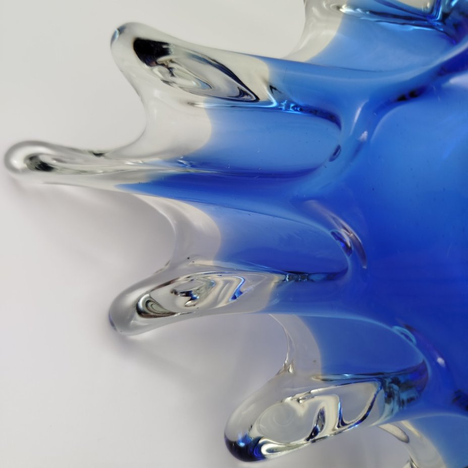 Ваза (конфетница) "Медуза" синего оттенка