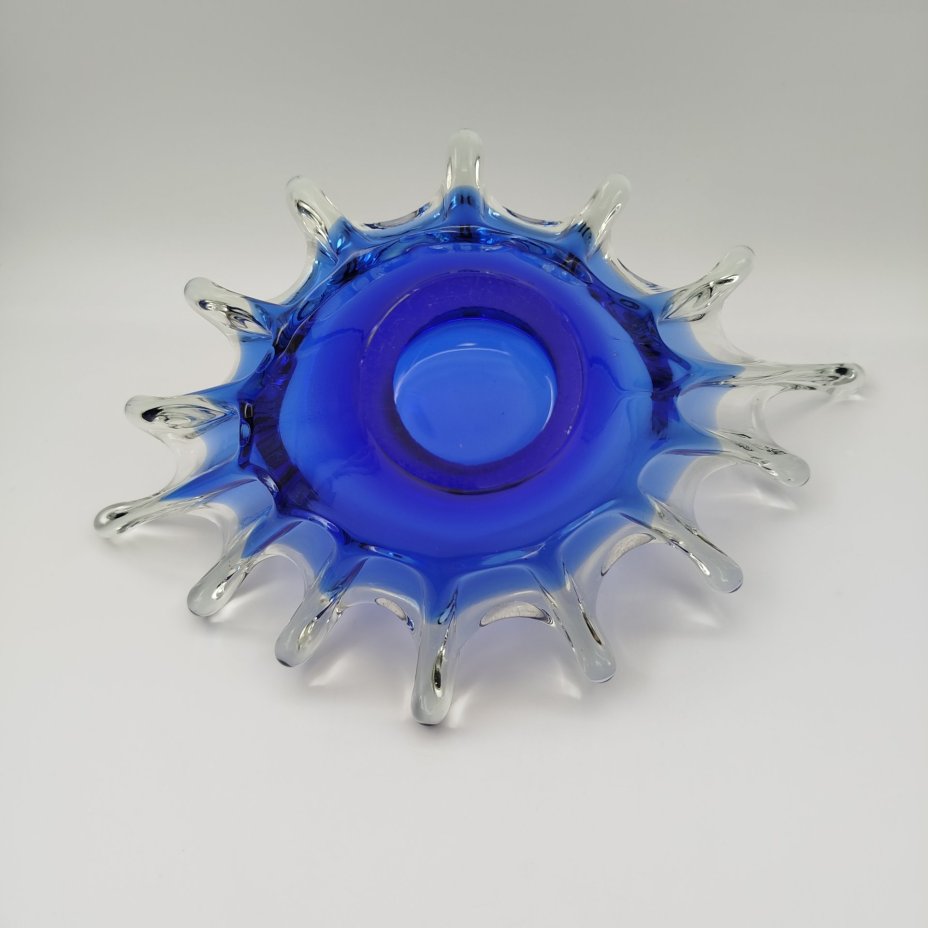 Ваза (конфетница) "Медуза" синего оттенка