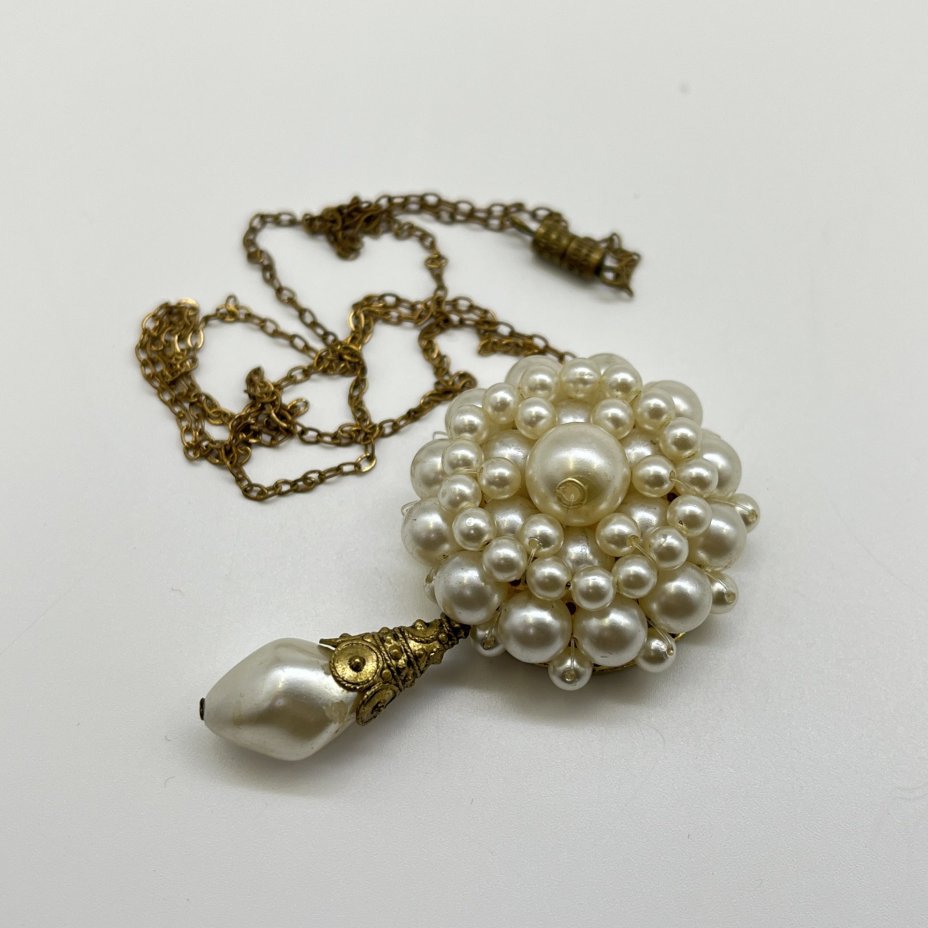 Кулон винтажный на цепочке, металл, пластик, СССР, 1970-1990 гг.