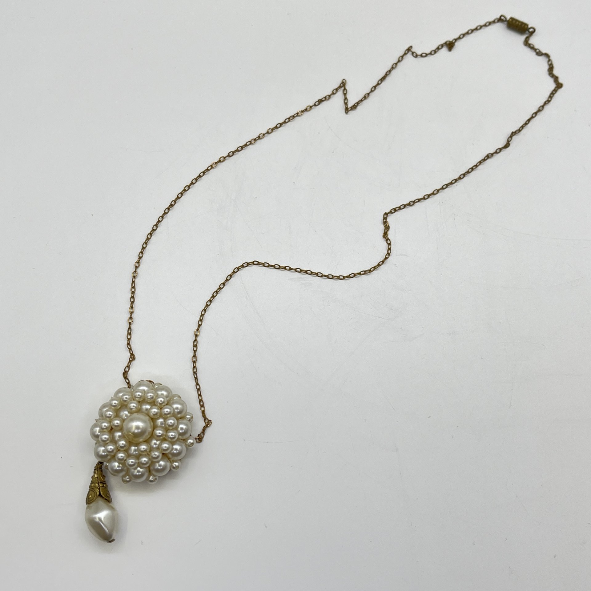 Кулон винтажный на цепочке, металл, пластик, СССР, 1970-1990 гг.