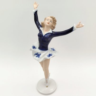 Статуэтка "Фигуристка", фарфор, роспись, золочение, Wallendorf, Германия, 1963-1990 гг., Wallendorf