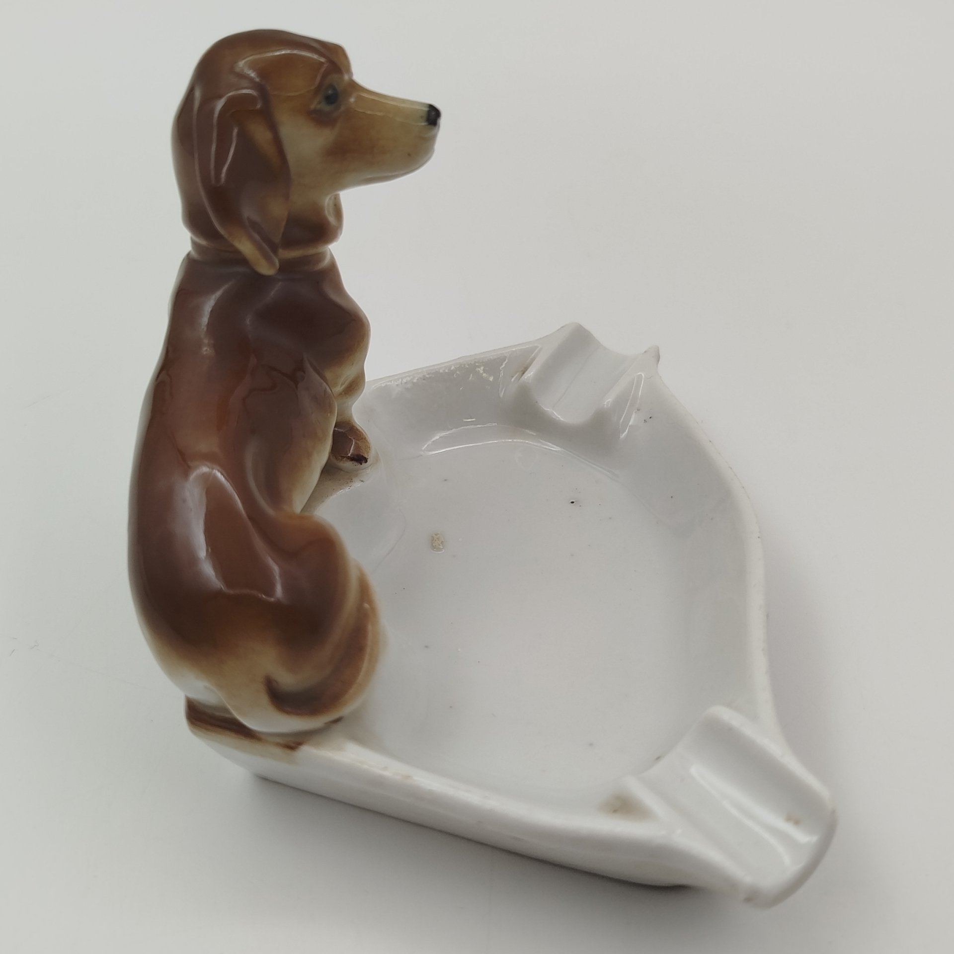 Пепельница "Такса", фарфор, роспись, Западная Европа, 1960-1990 гг.