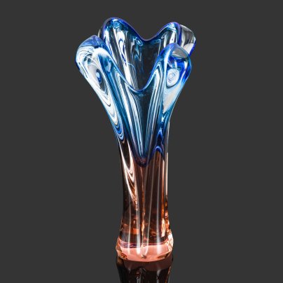 Ваза в сине-карамельной гамме, дизайнер Йозеф Господка (Josef Hospodka)
