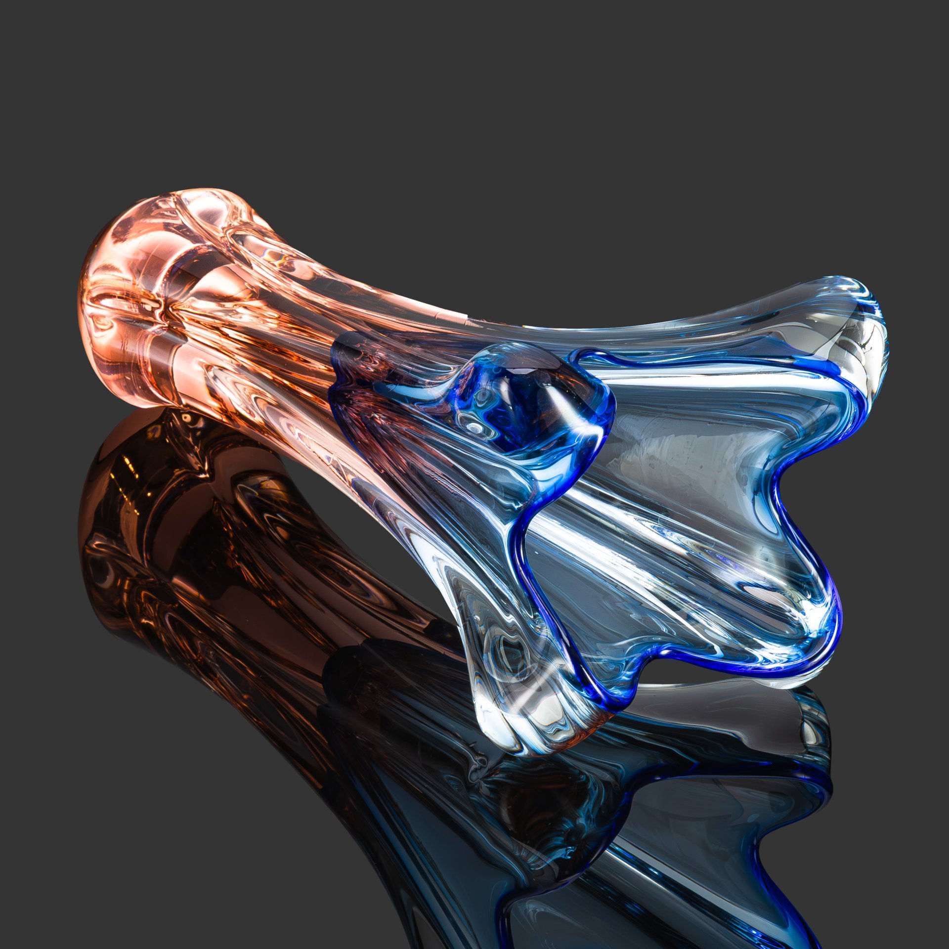 Ваза в сине-карамельной гамме, дизайнер Йозеф Господка (Josef Hospodka)