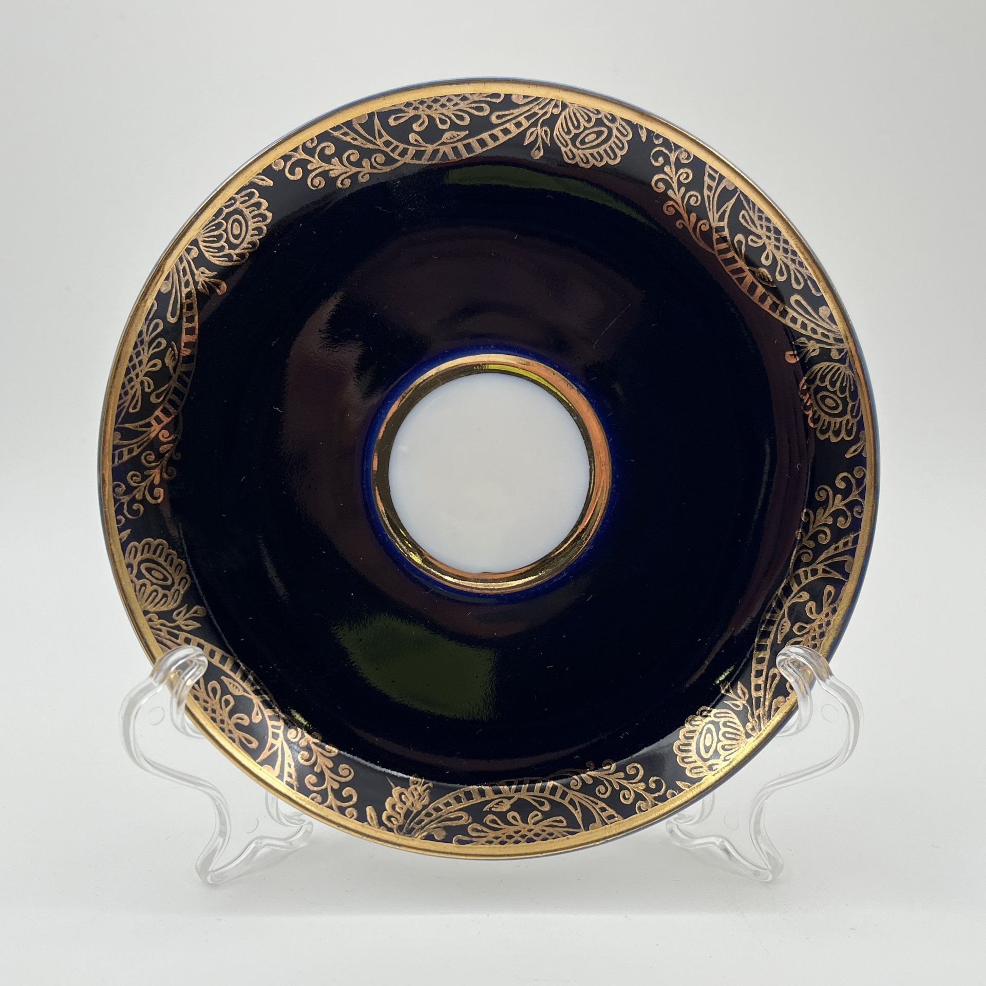 Пара кофейная, фарфор, крытье кобальтом, золочение, Ленинградский фарфоровый завод (ЛФЗ), СССР, 1970-1990 гг.