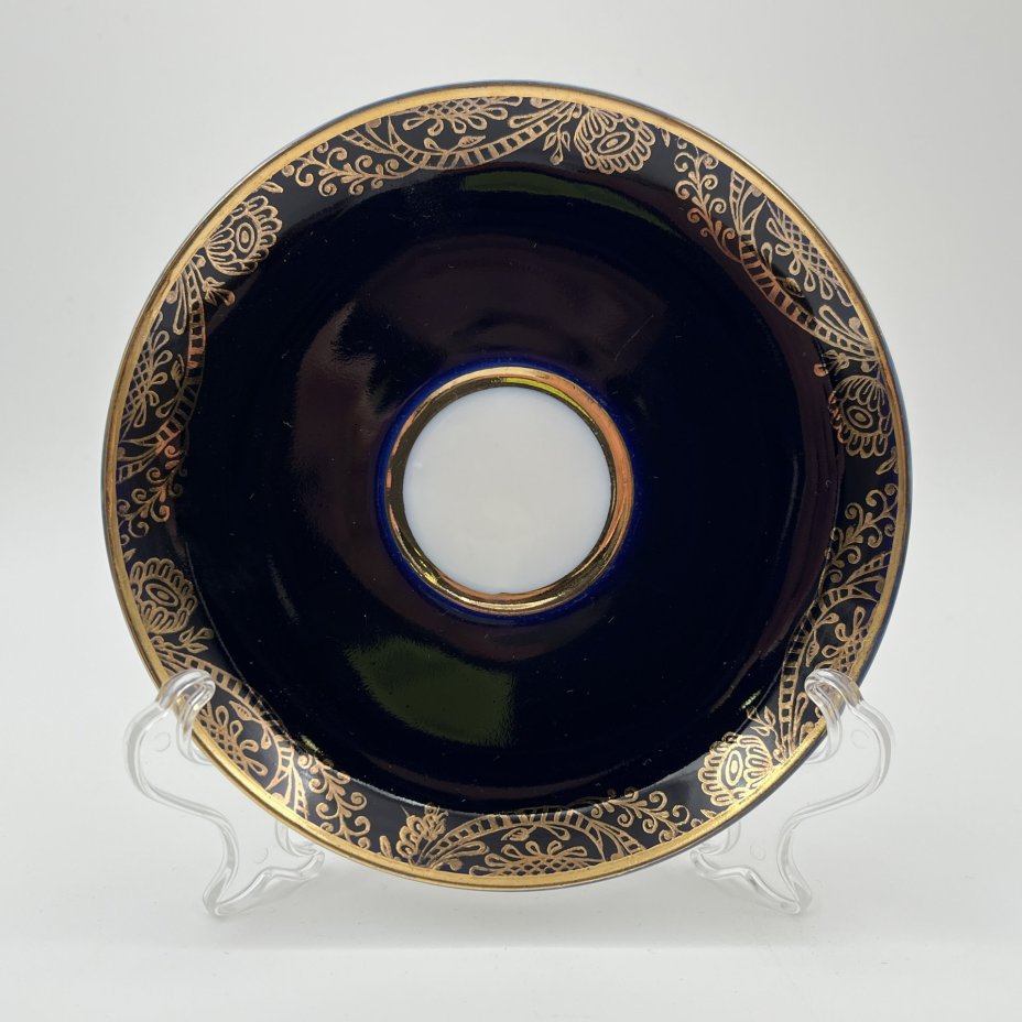 Пара кофейная, фарфор, крытье кобальтом, золочение, Ленинградский фарфоровый завод (ЛФЗ), СССР, 1970-1990 гг.