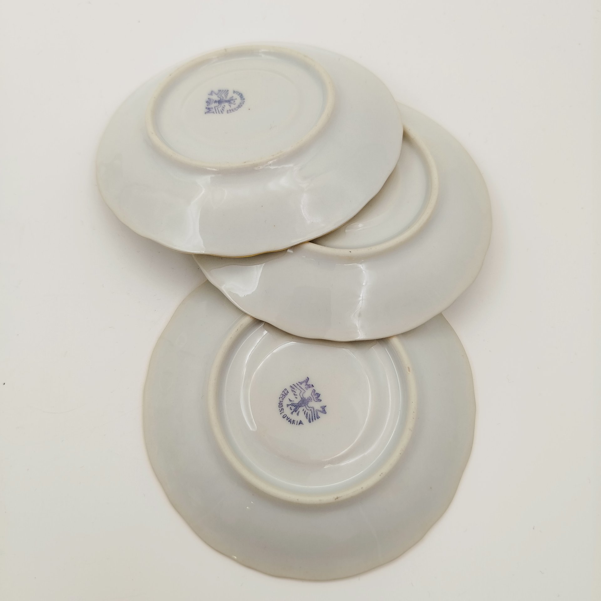 Сервиз кофейный с цветочным декором на 3 персон (9 предметов), фарфор, деколь, золочение, Moritz Zdekauer (MZ), Чехословакия, 1970-1980 гг.