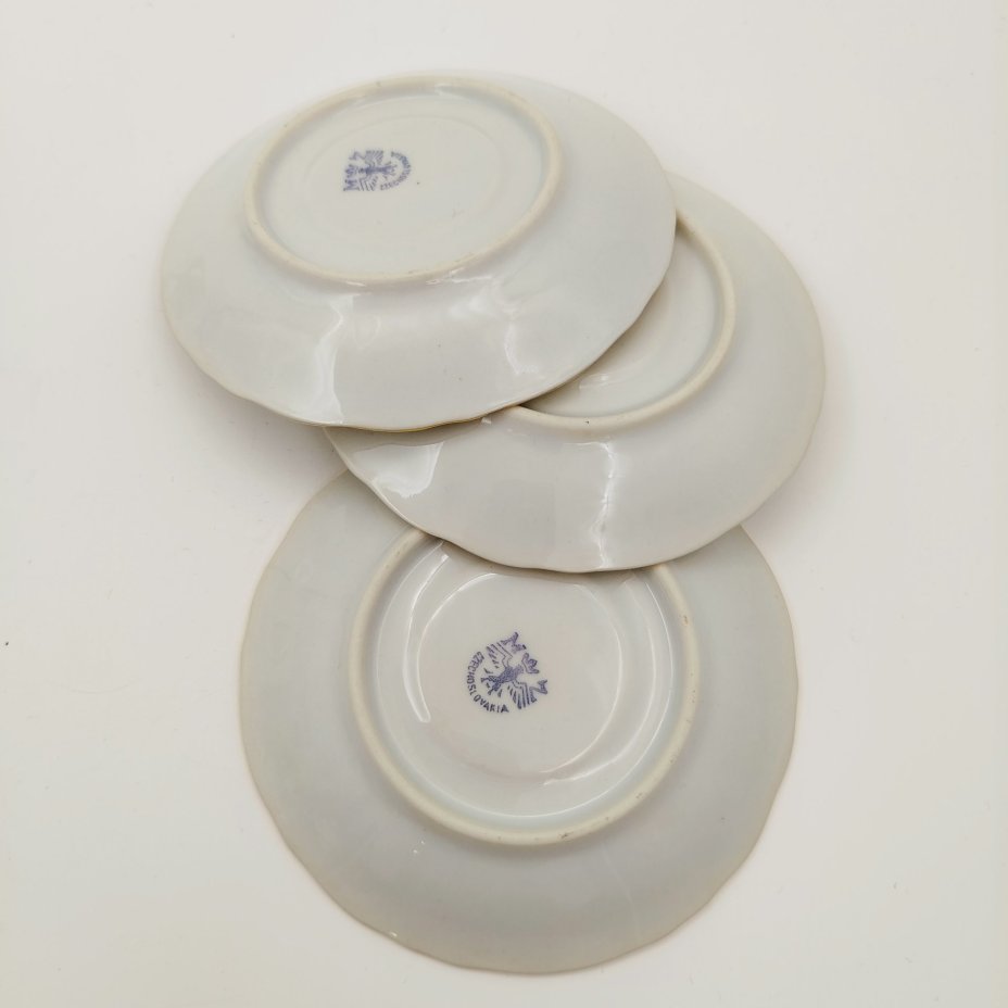 Сервиз кофейный с цветочным декором на 3 персон (9 предметов), фарфор, деколь, золочение, Moritz Zdekauer (MZ), Чехословакия, 1970-1980 гг.