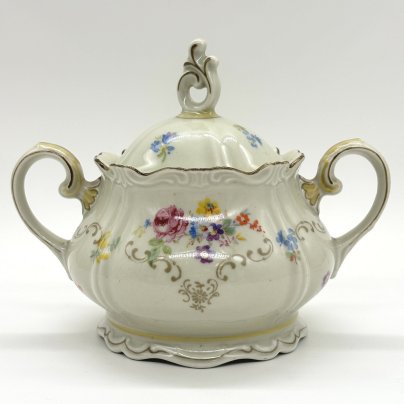 Сахарница с цветочным декором и ажурными ручками, Reichenbach (Райхенбах)