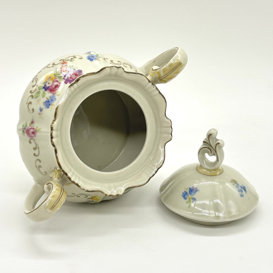Сахарница с цветочным декором и ажурными ручками, Reichenbach (Райхенбах)