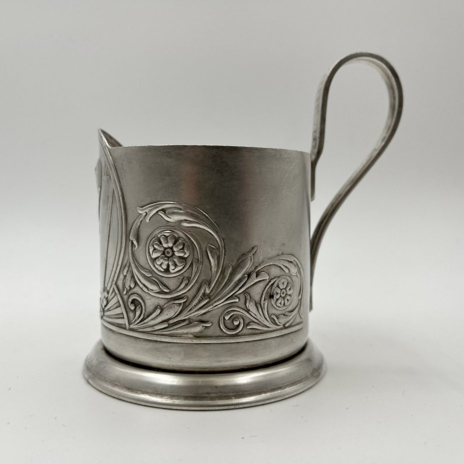 Подстаканник «Спутник», мНЦ (медь-никель-цинк), Мстерский завод художественных изделий «Ювелир», СССР, 1960-1980 гг.