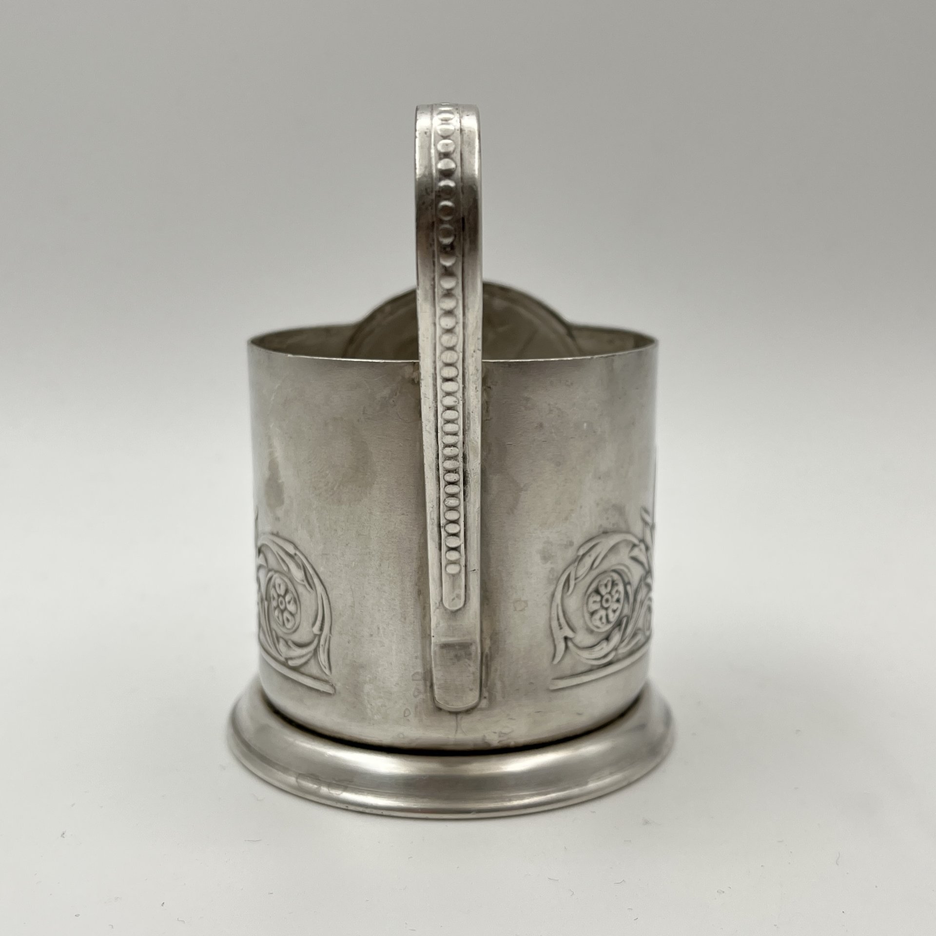 Подстаканник «Спутник», мНЦ (медь-никель-цинк), Мстерский завод художественных изделий «Ювелир», СССР, 1960-1980 гг.