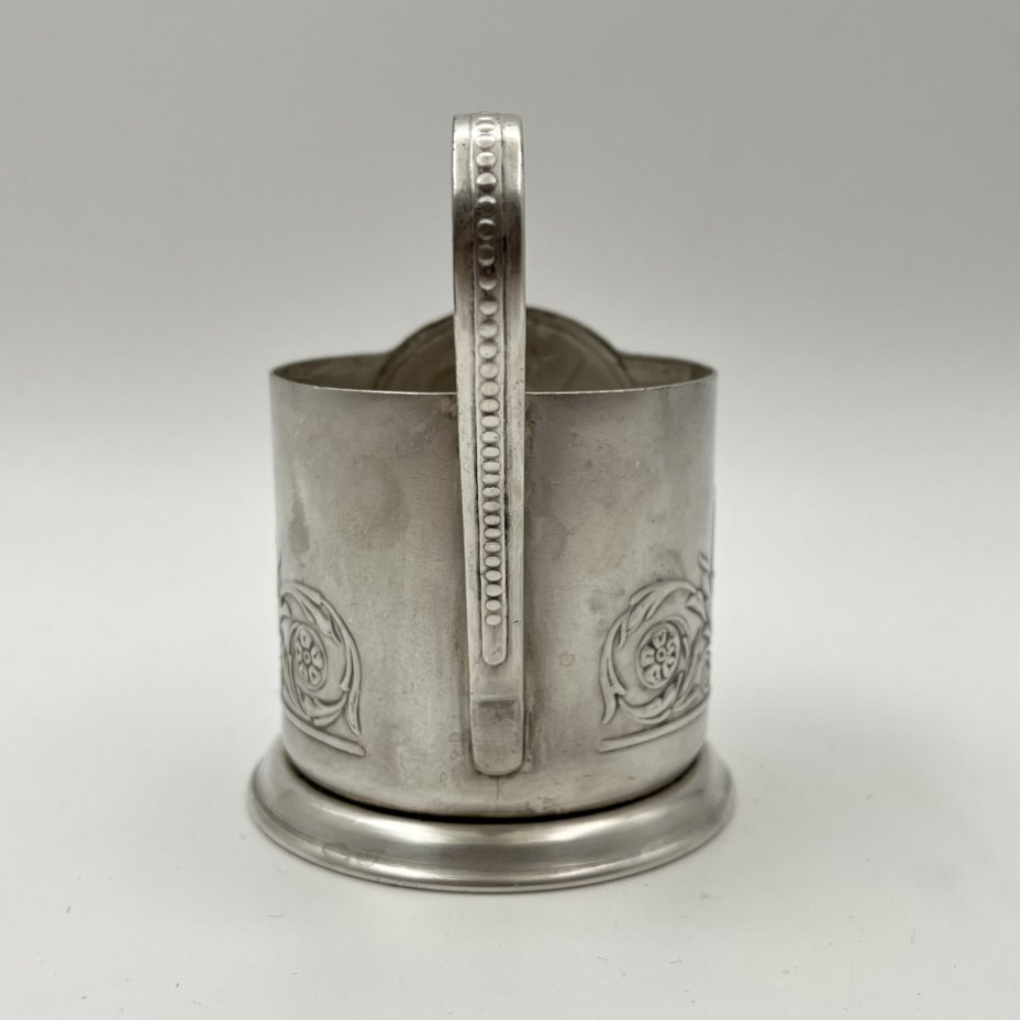 Подстаканник «Спутник», мНЦ (медь-никель-цинк), Мстерский завод художественных изделий «Ювелир», СССР, 1960-1980 гг.