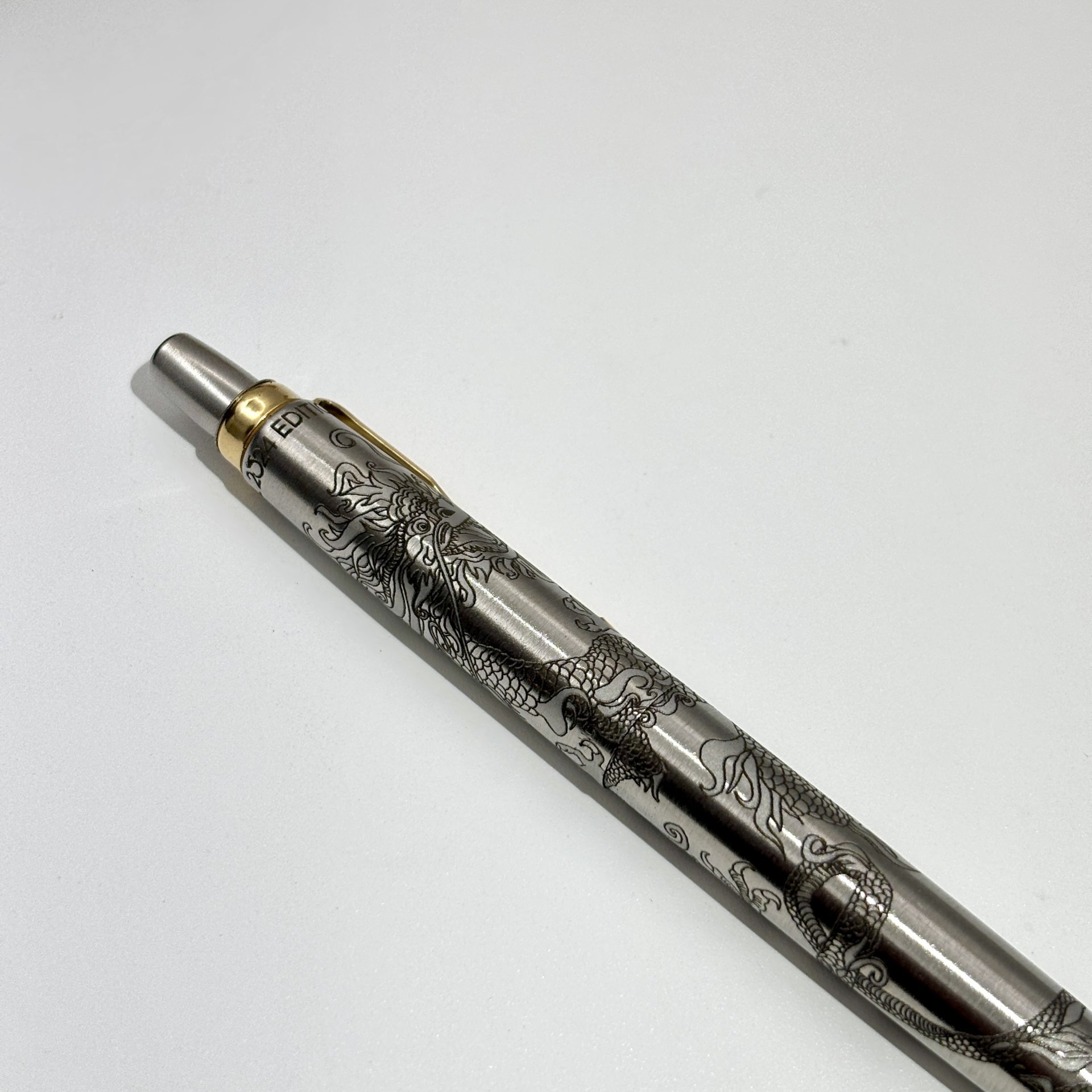 Шариковая ручка "Дракон" в коробке, Parker, нержавеющая сталь, золочение, гравировка