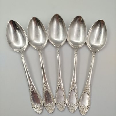 Набор из пяти столовых ложек с растительным декором