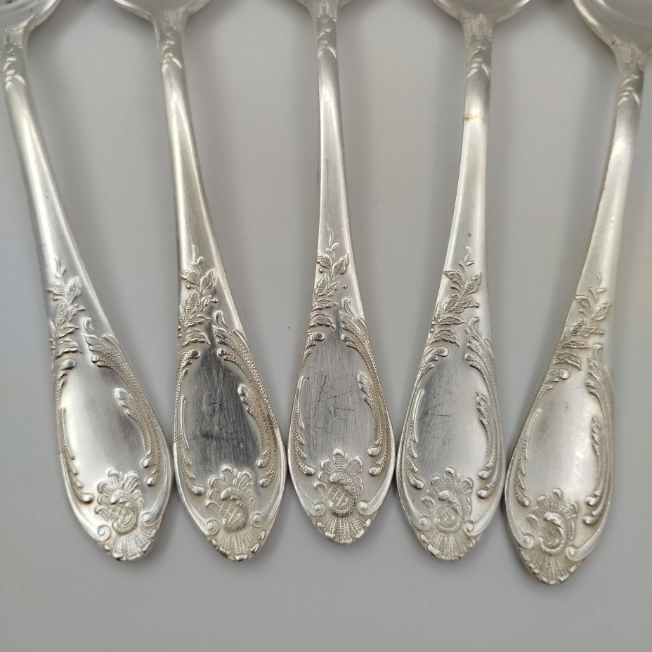 Набор из пяти столовых ложек с растительным декором