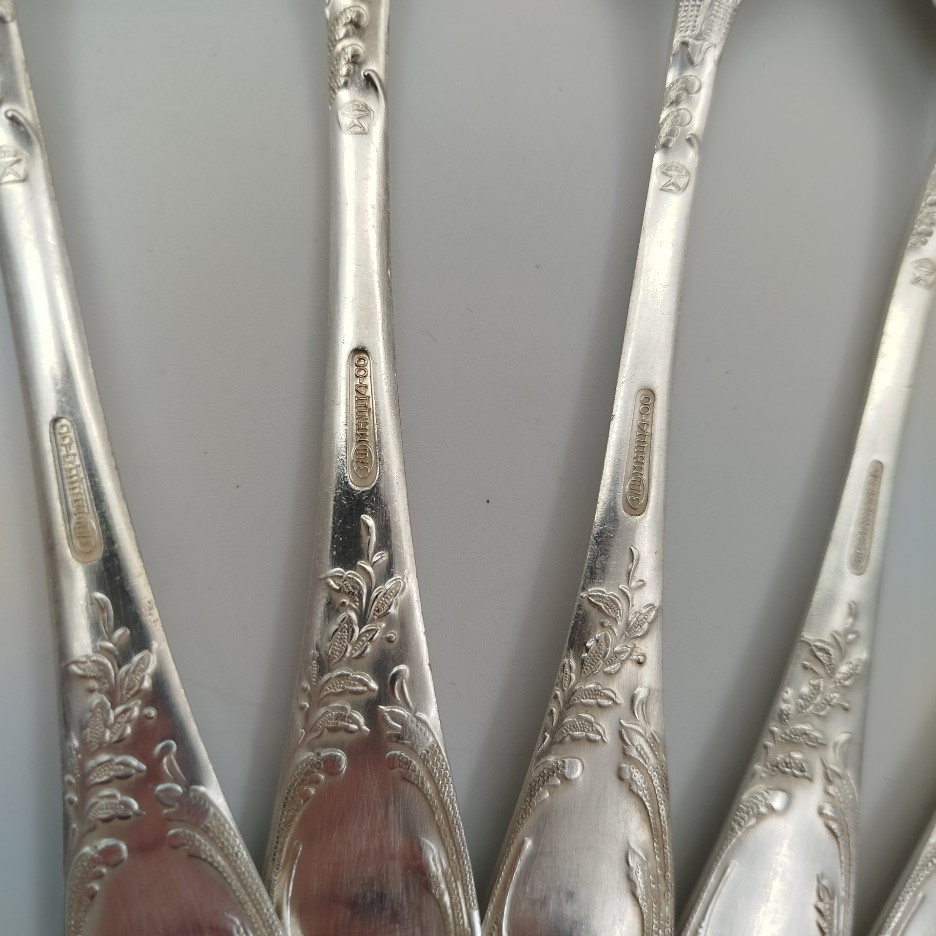 Набор из пяти столовых ложек с растительным декором