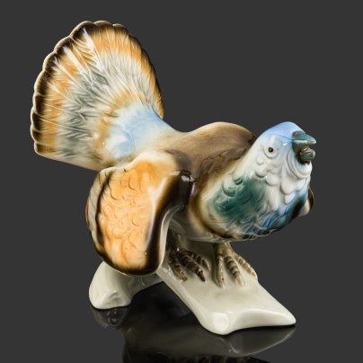 Статуэтка "Тетерев", фарфор, роспись, Royal Dux, Чехия, 1990-2000 гг.