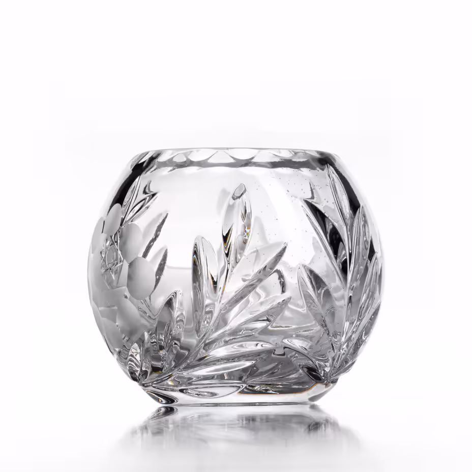 Солонка , украшенная цветочным декором, стекло, СССР, 1970-1990 гг.