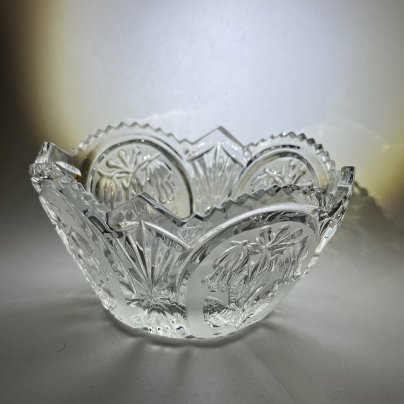 Вазочка с цветочным декором, хрусталь, СССР, 1970-1990 гг.