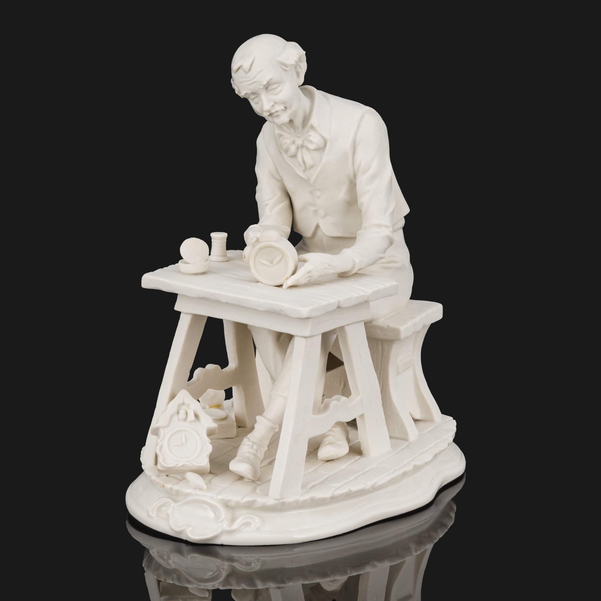 Скульптурная композиция "Часовщик за работой", мануфактура Simeo (Capodimonte)
