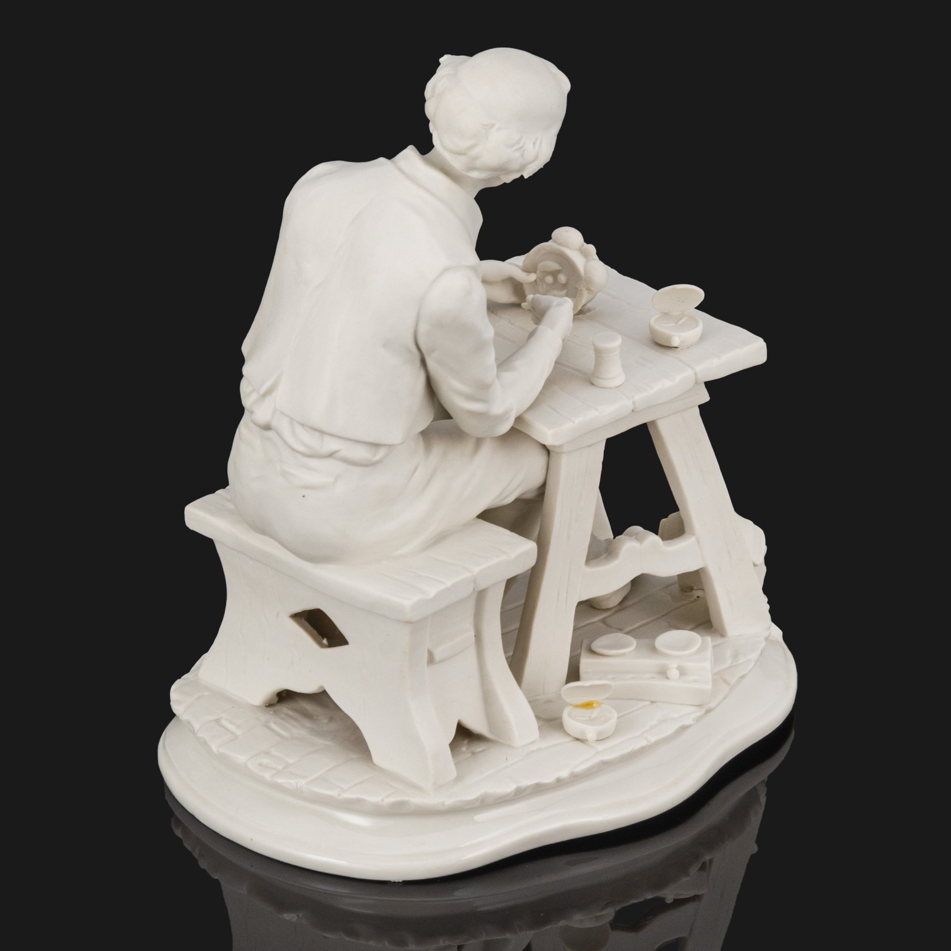 Скульптурная композиция "Часовщик за работой", мануфактура Simeo (Capodimonte)