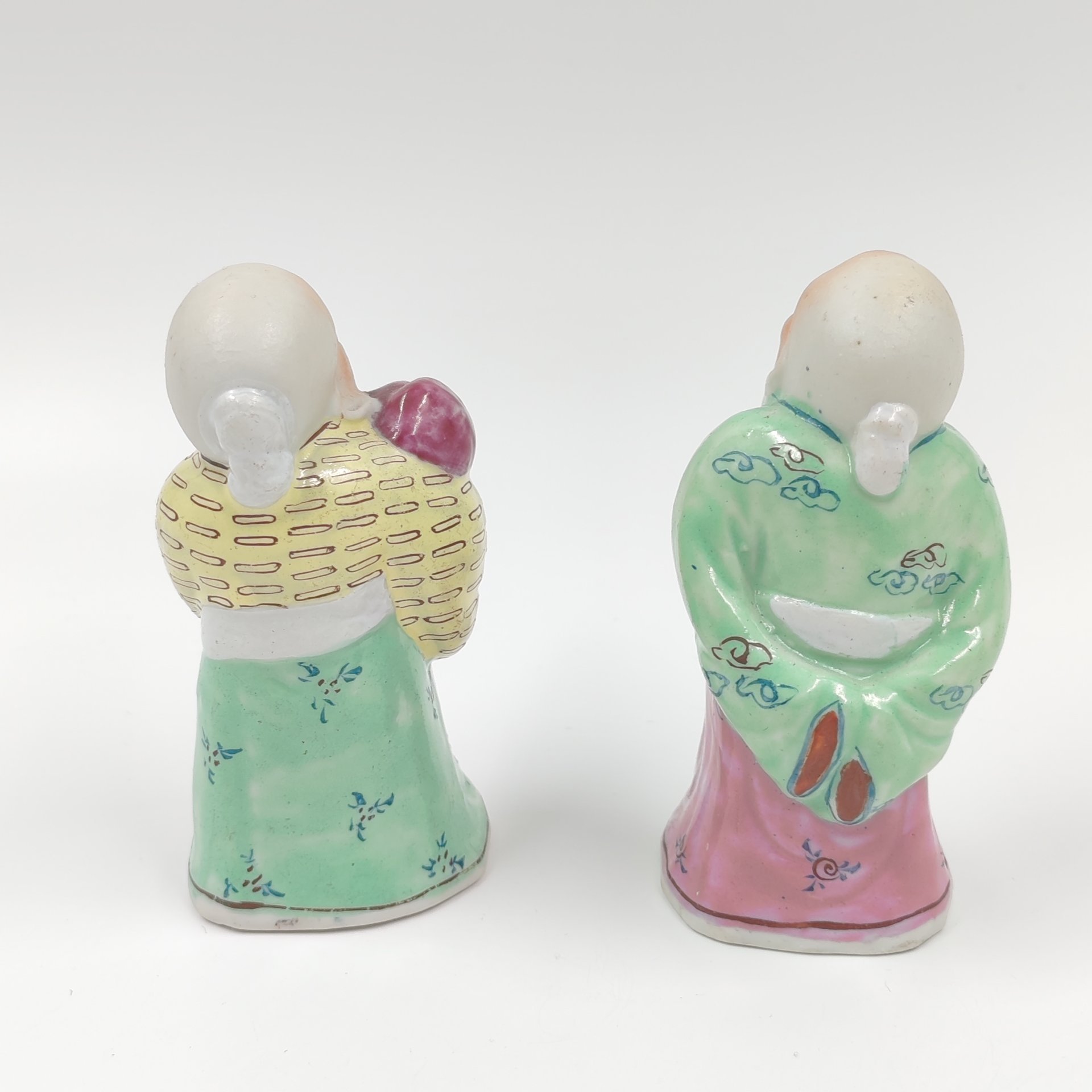 Набор из 2-х статуэток "Шоу-син" (бог долголетия), фарфор, роспись, Китай, 1950-1970 гг.