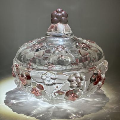 Конфетница с рельефным цветочным декором, стекло, Walther Glas, Германия, 2000-2010 гг.