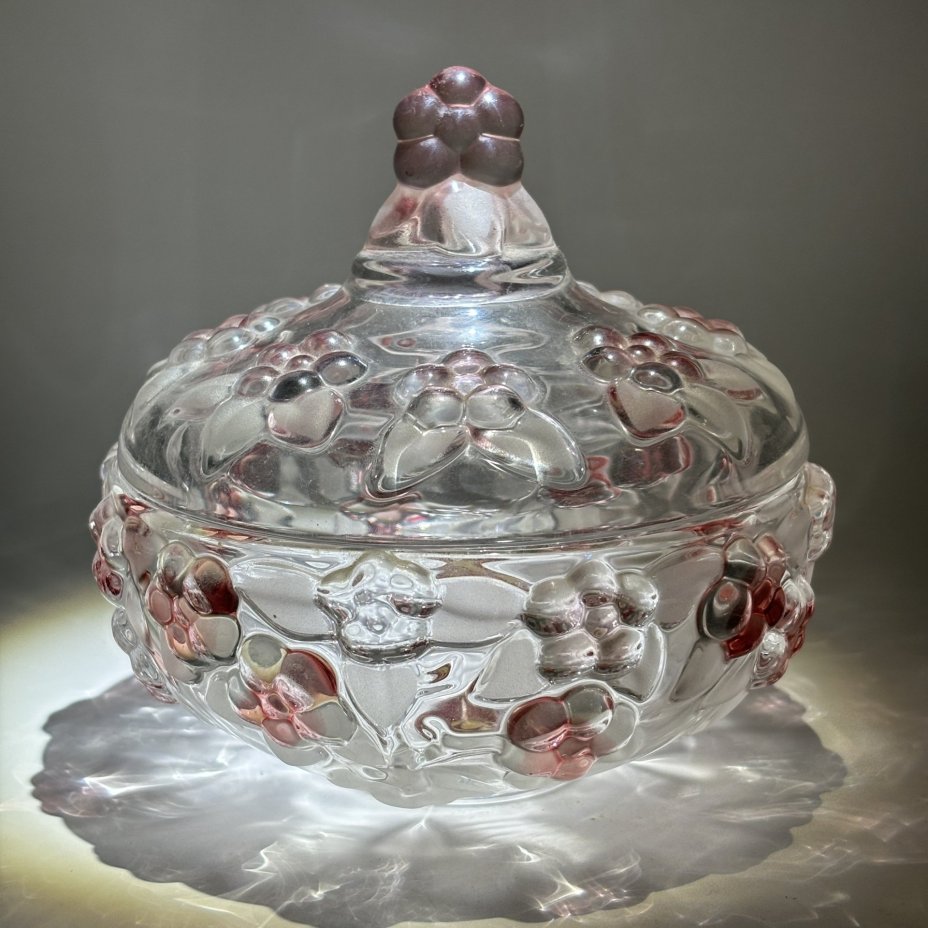 Конфетница с рельефным цветочным декором, стекло, Walther Glas, Германия, 2000-2010 гг., Walther Glas