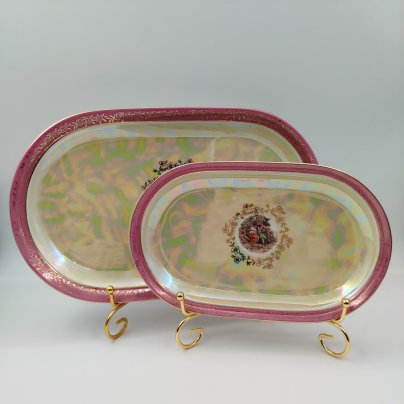 Набор из двух сервировочных блюд "Мадонна", фарфор, деколь, люстр, золочение, Spezial Eisenberg Porzellan (SEP), ГДР, 1970-1990 гг.