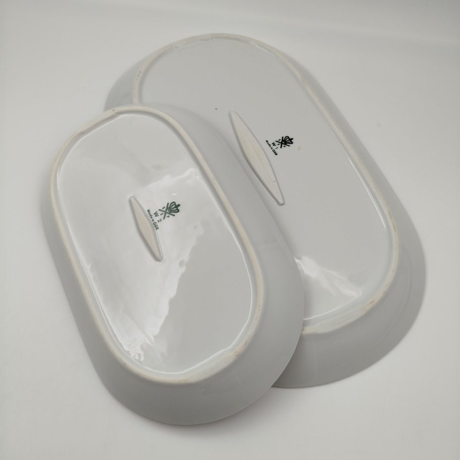 Набор из двух сервировочных блюд "Мадонна", фарфор, деколь, люстр, золочение, Spezial Eisenberg Porzellan (SEP), ГДР, 1970-1990 гг.