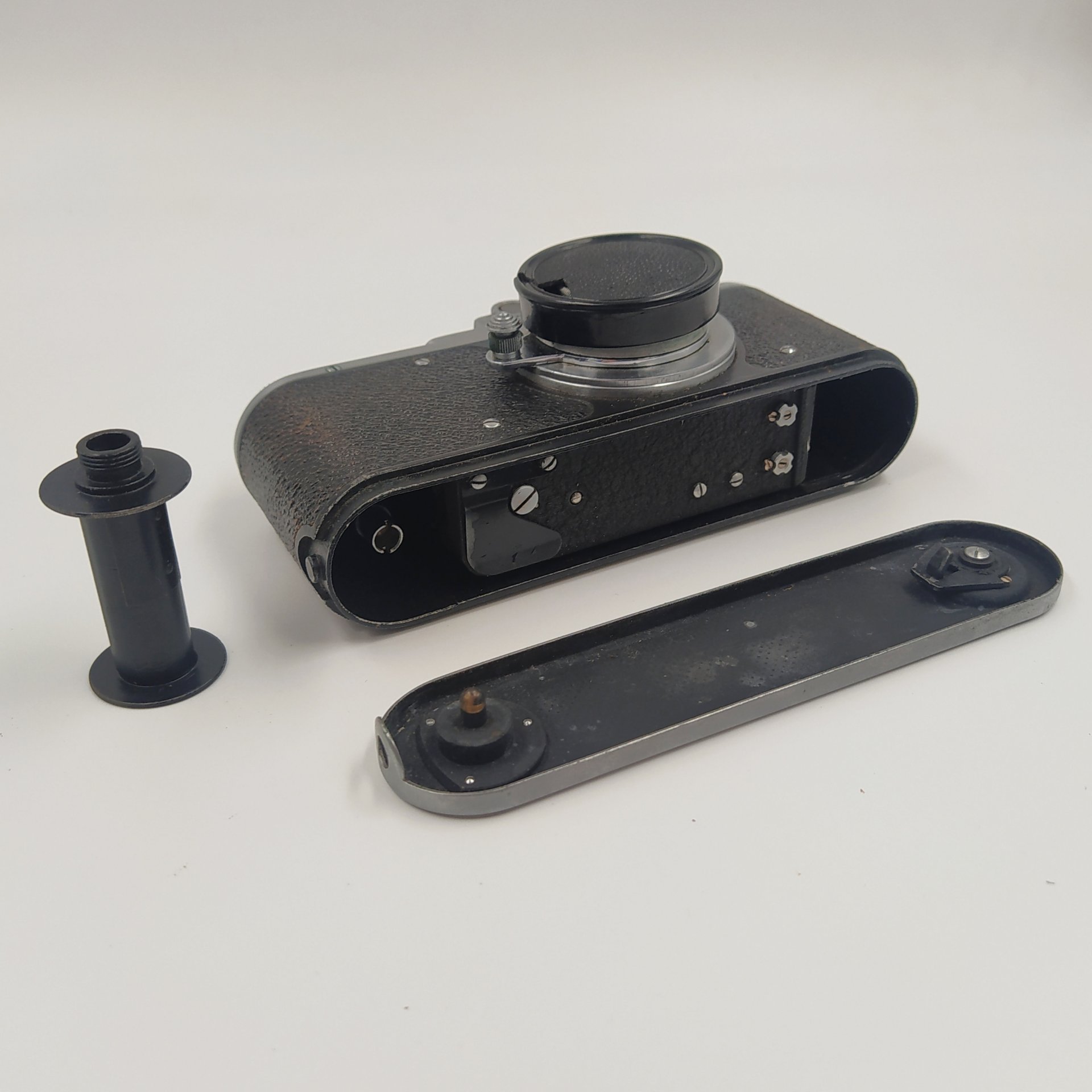 Фотоаппарат "Зоркий" с объективом "Индустар-22", металл, стекло, пластик, кожа, Красногорский механический завод (КМЗ), СССР, 1948-1956 гг.