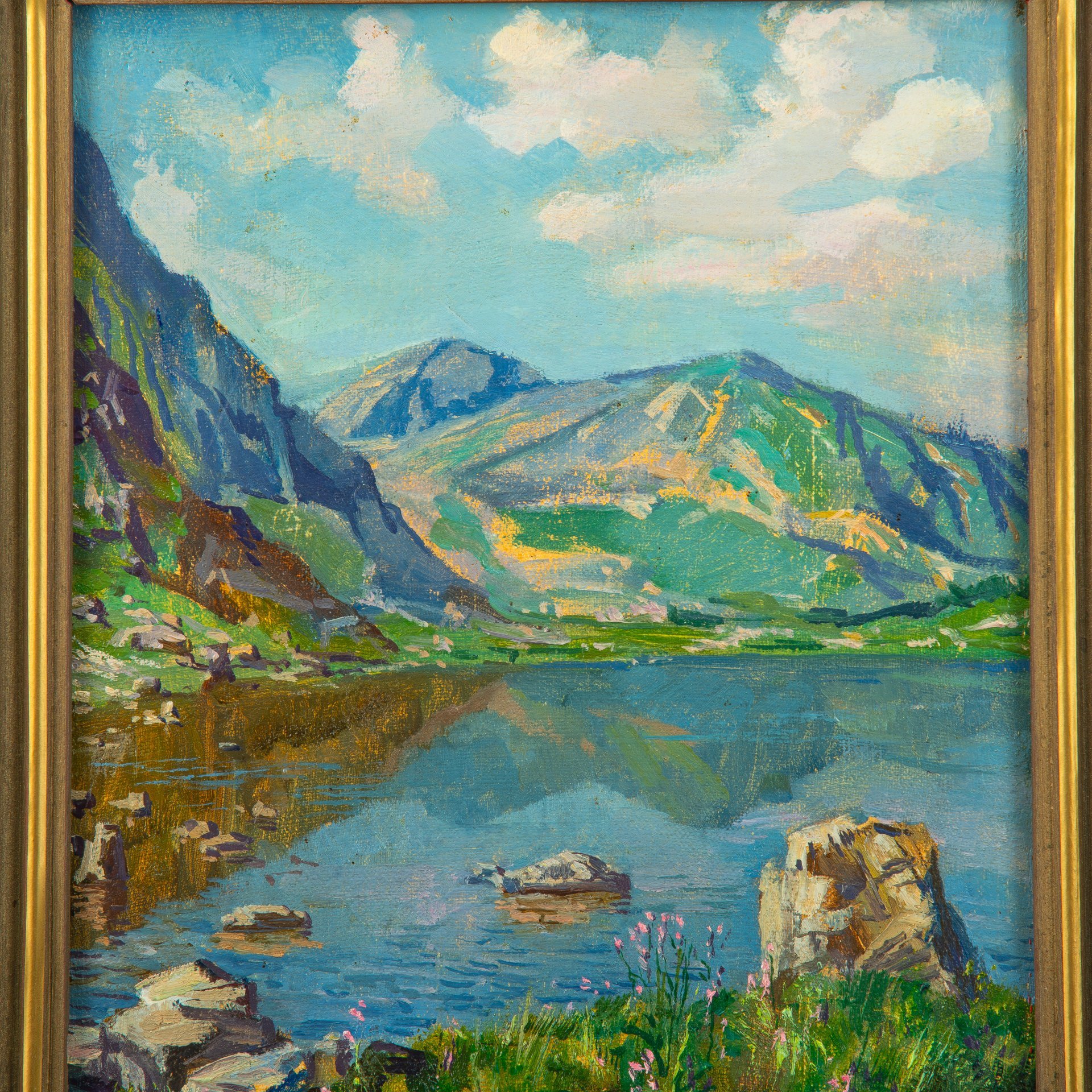 Картина "Горное озеро", художник А.Н. Кузёмка, член Союза художников России, заслуженный деятель искусств Кубани