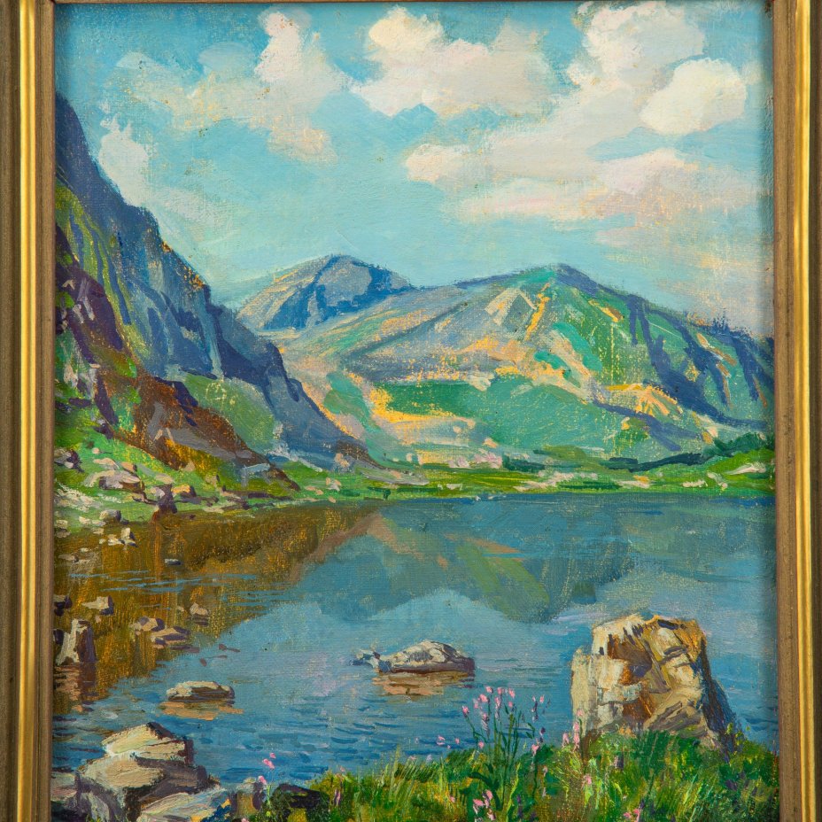 Картина "Горное озеро", художник А.Н. Кузёмка, член Союза художников России, заслуженный деятель искусств Кубани