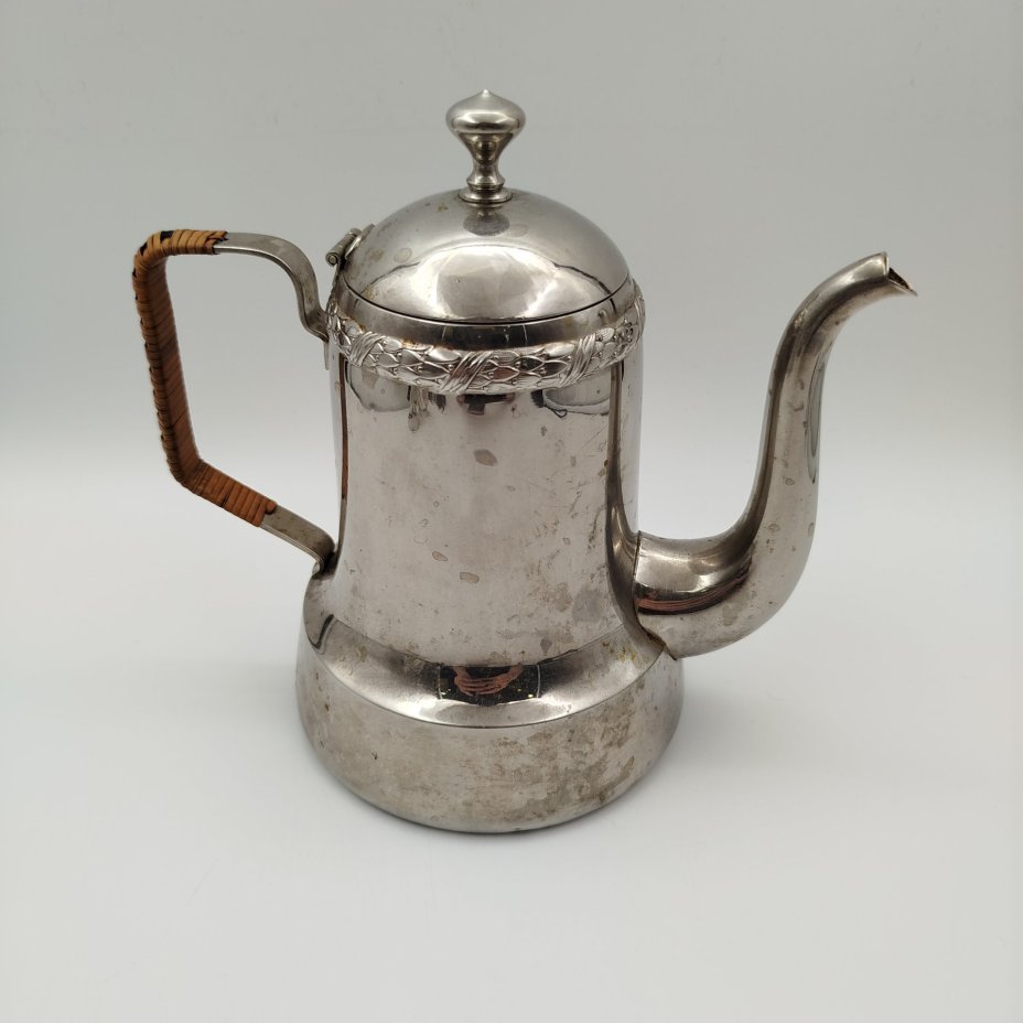 Кофейник, Berliner Metallwarenfabrik HA Jürst & Co AG, металл, серебрение, дерево, Германия, 1900-1930 гг.