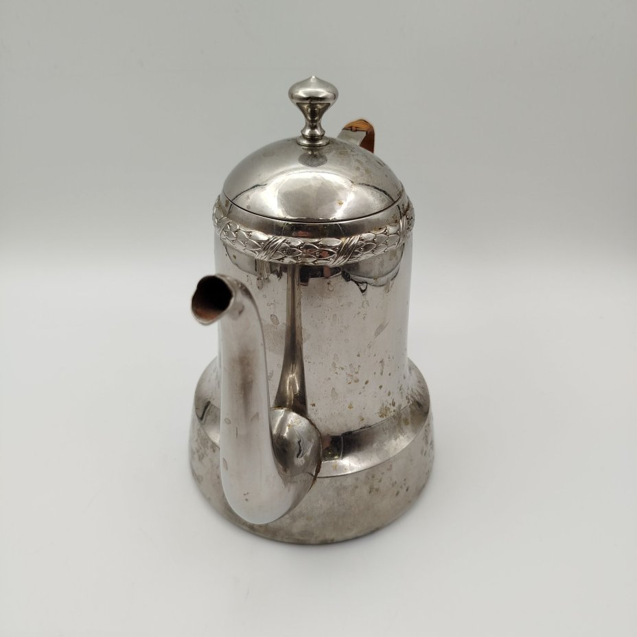 Кофейник, Berliner Metallwarenfabrik HA Jürst & Co AG, металл, серебрение, дерево, Германия, 1900-1930 гг.