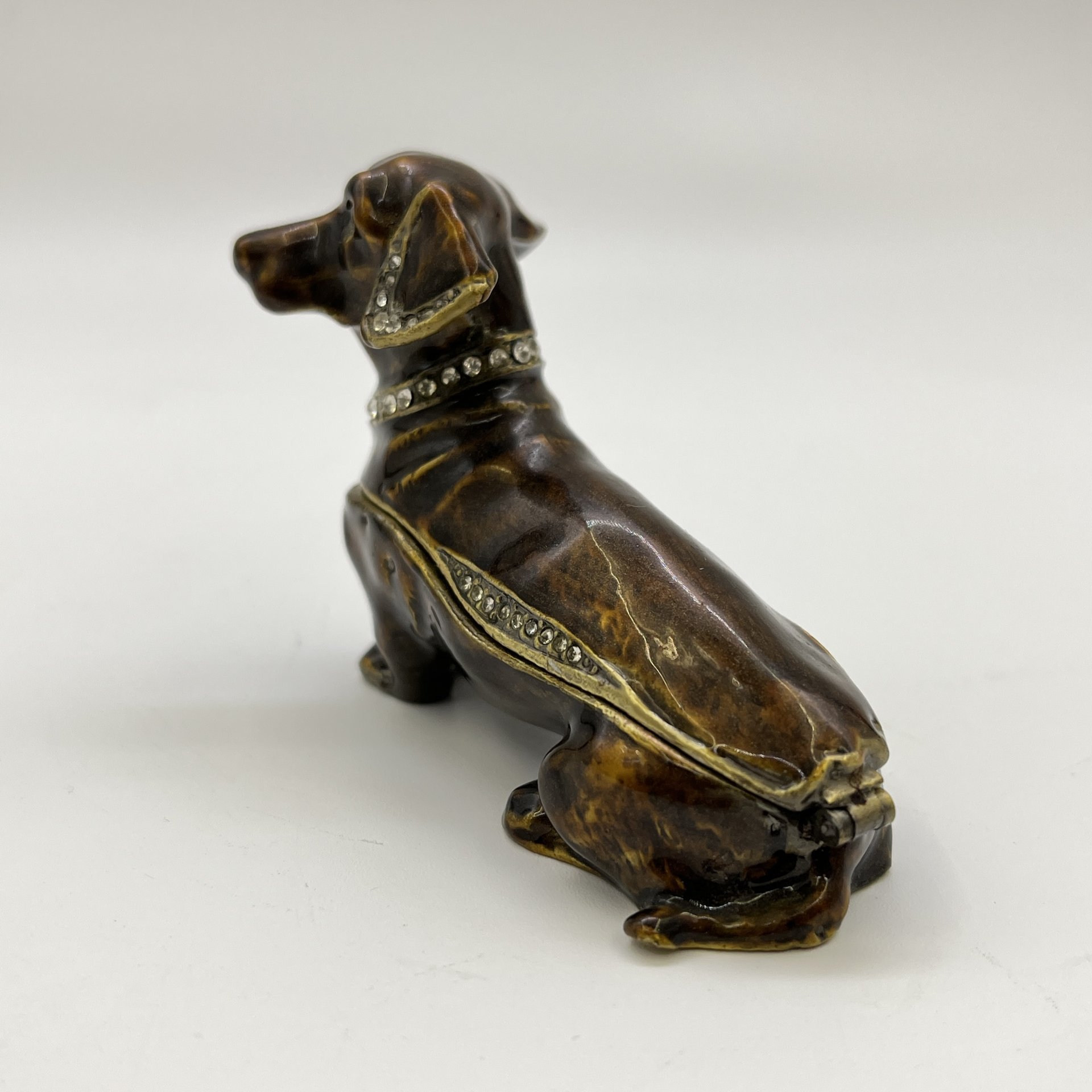Статуэтка (шкатулка) "Такса", сплав металлов, стразы, Европа, 2000-2010 гг.