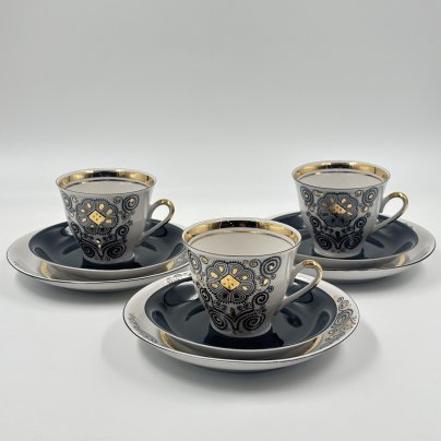 Набор кофейных трио "Марианна" на 3 персоны, Рижский фарфорово-фаянсовый завод