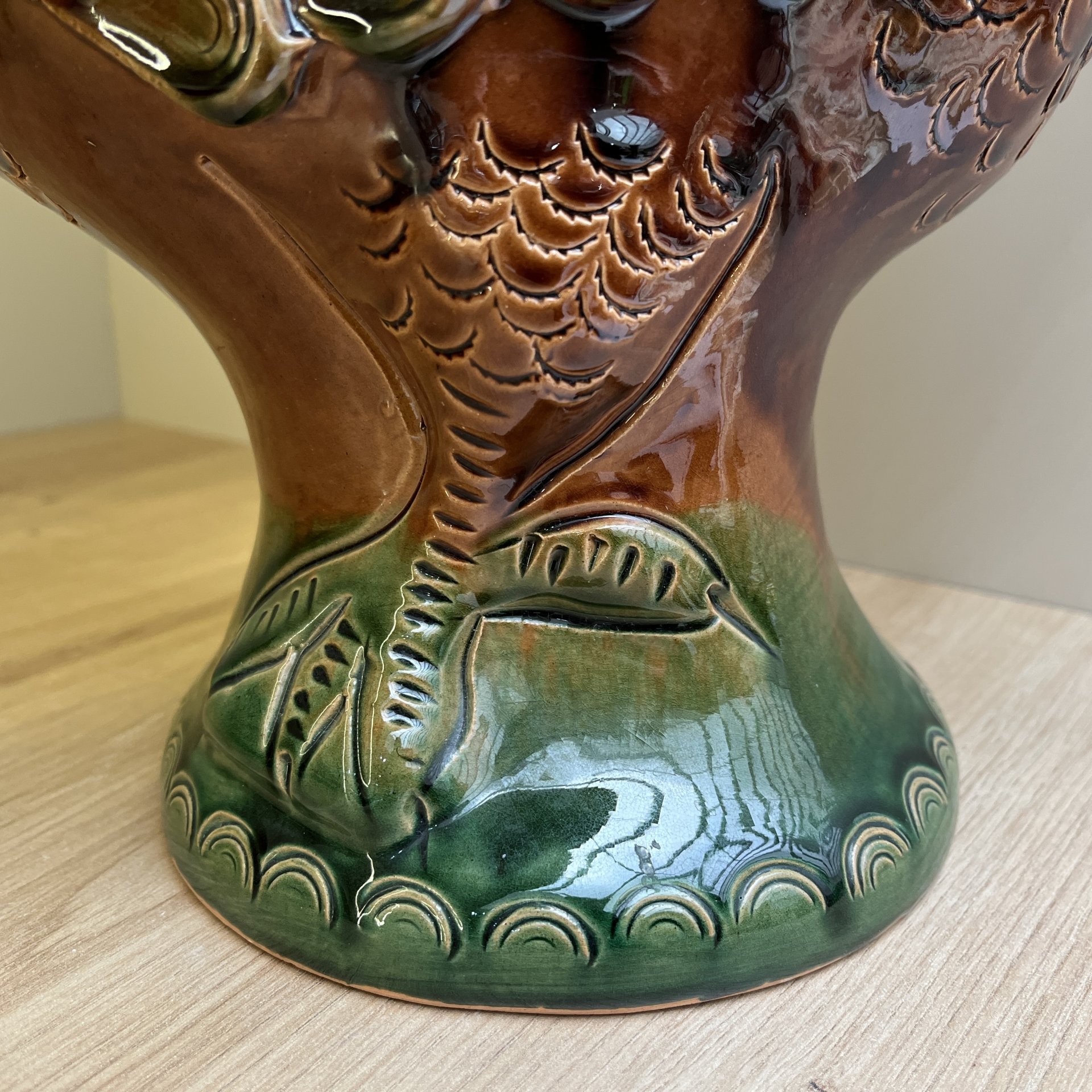 Кувшин "Петух", керамика, поливы, Скопинская керамика, СССР, 1980-1990 гг.