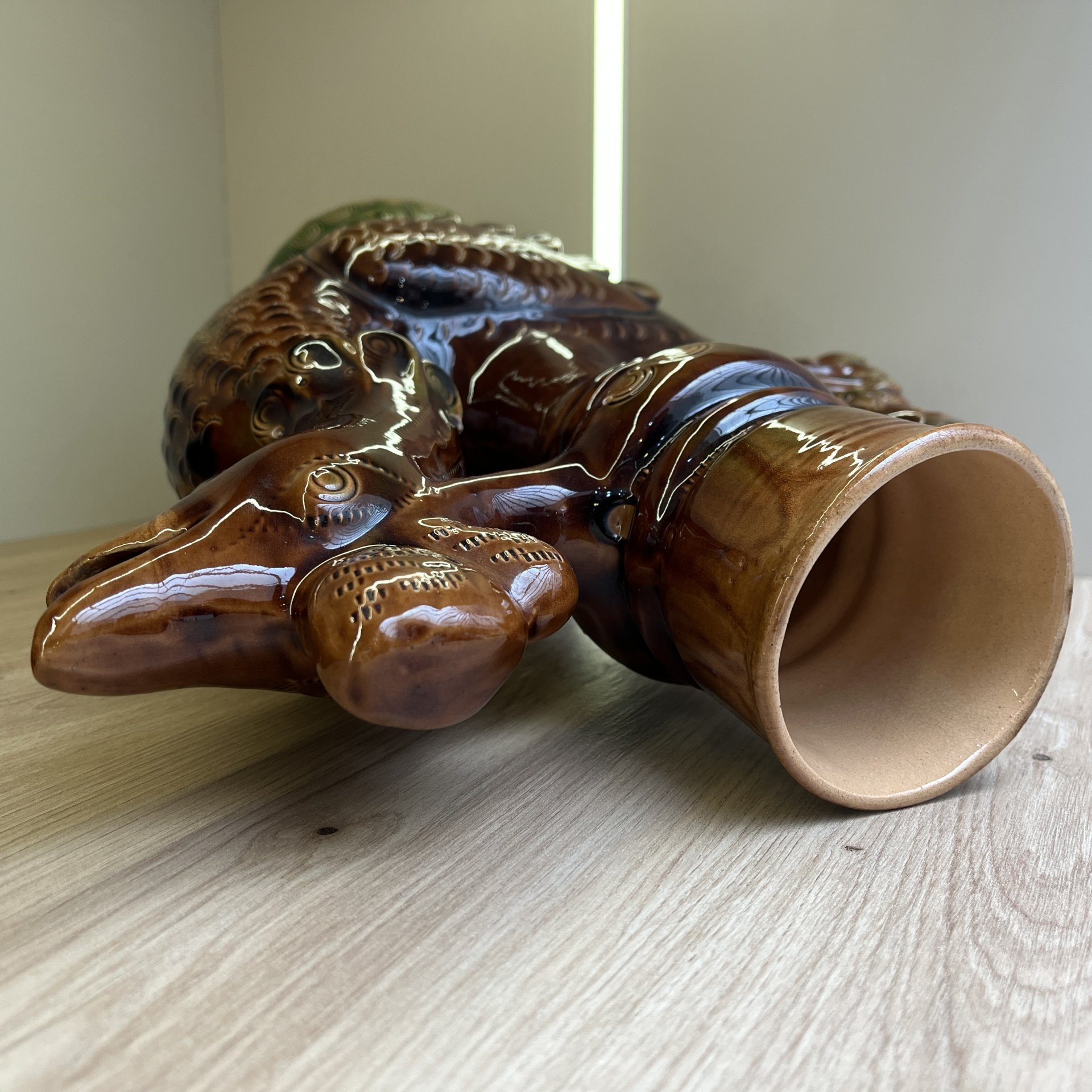 Кувшин "Петух", керамика, поливы, Скопинская керамика, СССР, 1980-1990 гг.