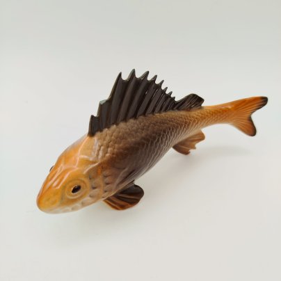 Статуэтка "Рыба" ("Окунь"), фарфор, аэрография, Ленинградский фарфоровый завод (ЛФЗ), СССР, 1986-1991 гг.