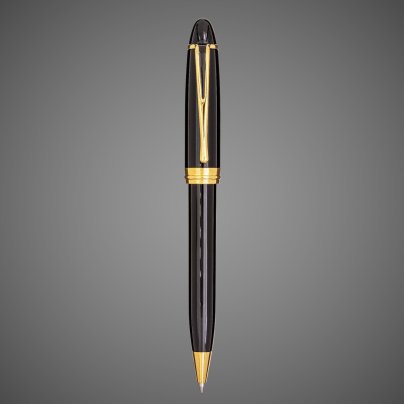 Шариковая ручка Aurora Ipsilon Deluxe black GT, в подарочной коробке, Лаки и смолы: лак, позолота, позолота, смола