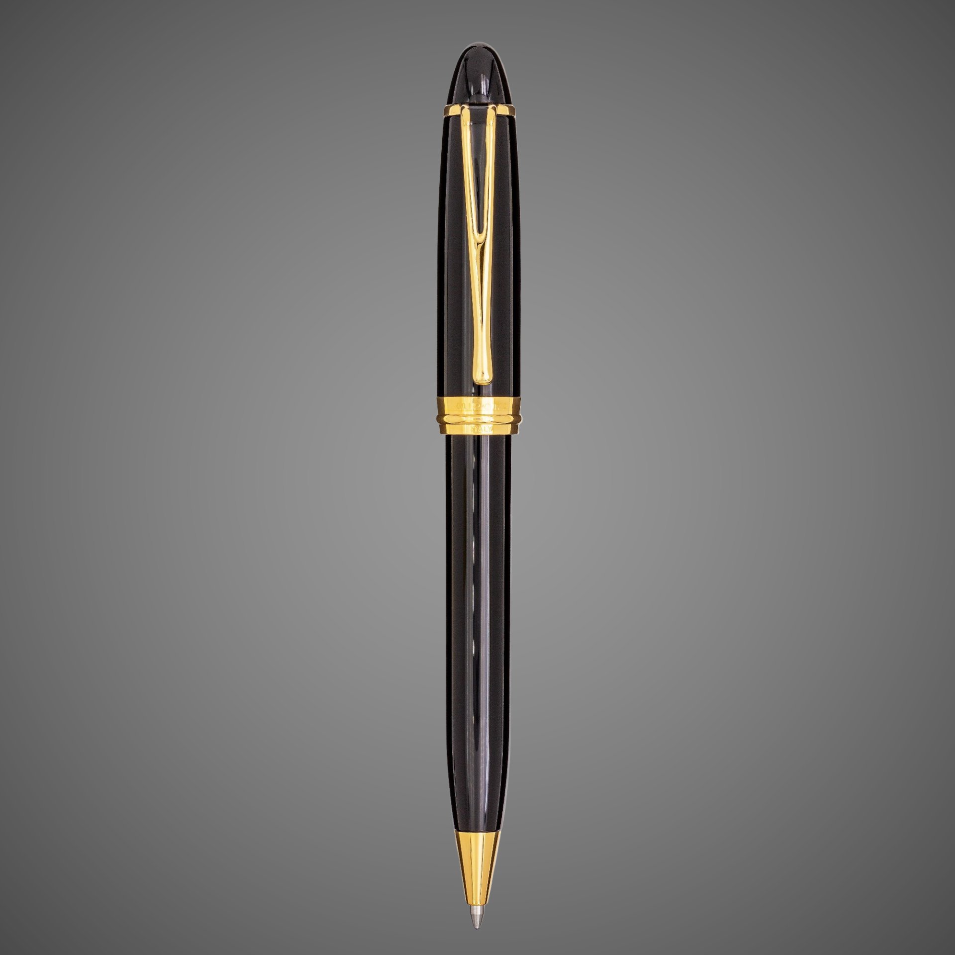 Шариковая ручка Aurora Ipsilon Deluxe black GT, в подарочной коробке, Лаки и смолы: лак, позолота, позолота, смола