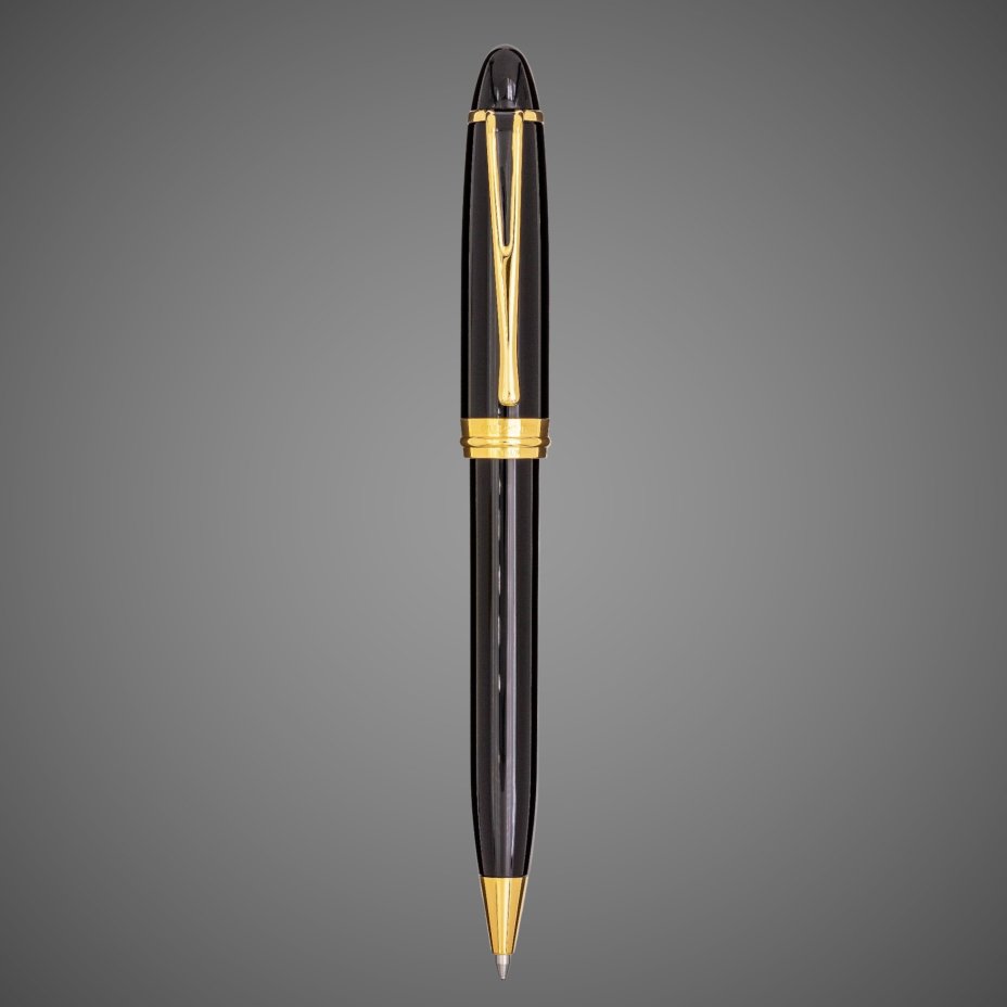 Шариковая ручка Aurora Ipsilon Deluxe black GT, в подарочной коробке, Лаки и смолы: лак, позолота, позолота, смола