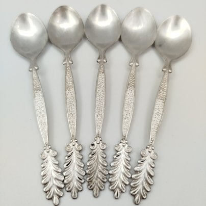 Набор из 5-ти кофейных ложек с фигурной ручкой в виде колоска