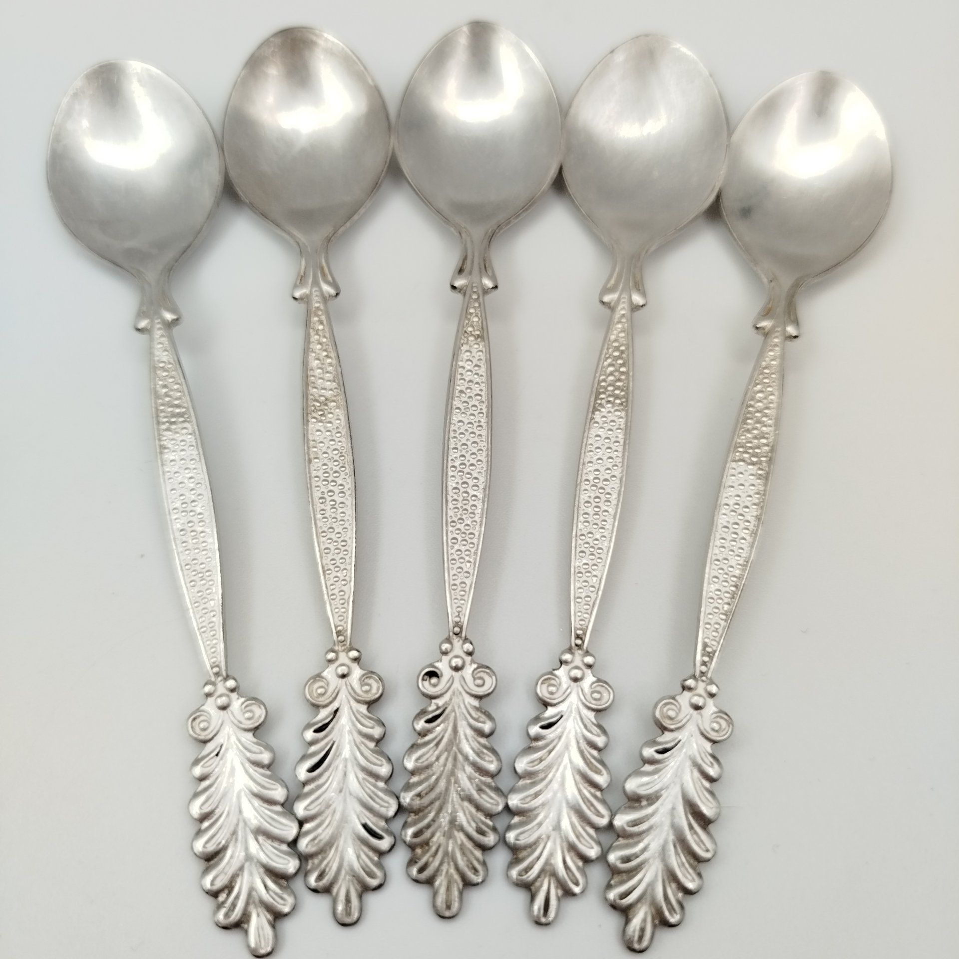 Набор из 5-ти кофейных ложек с фигурной ручкой в виде колоска