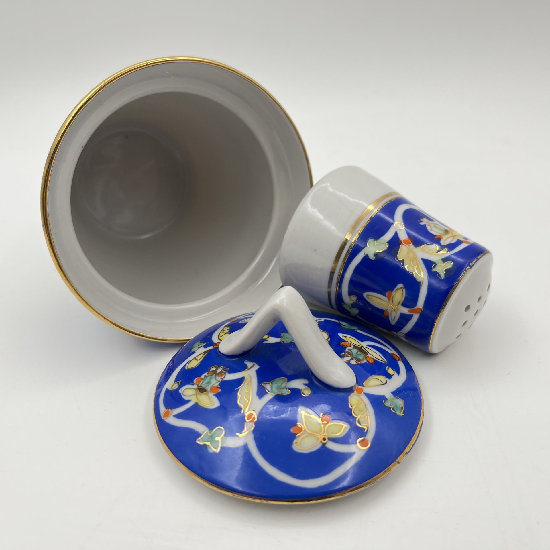 Горчичница и солонка, фарфор, крытье, роспись, золочение, Дулевский фарфоровый завод (Дулёво), СССР, 1968-1991 гг.