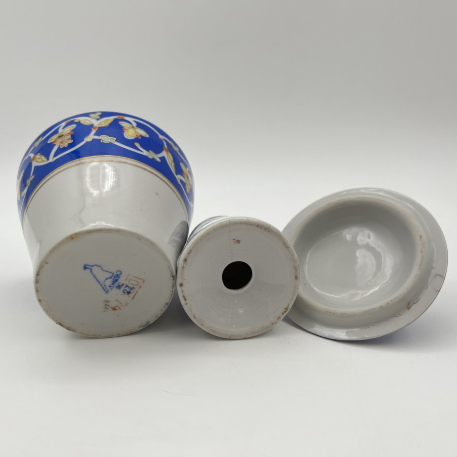 Горчичница и солонка, фарфор, крытье, роспись, золочение, Дулевский фарфоровый завод (Дулёво), СССР, 1968-1991 гг.